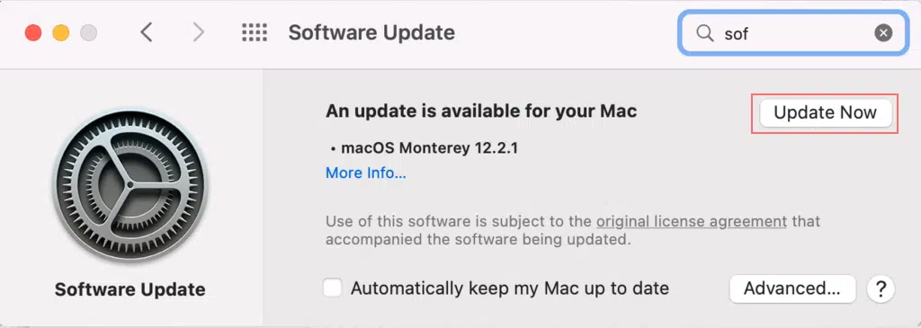 Checking macOS update
