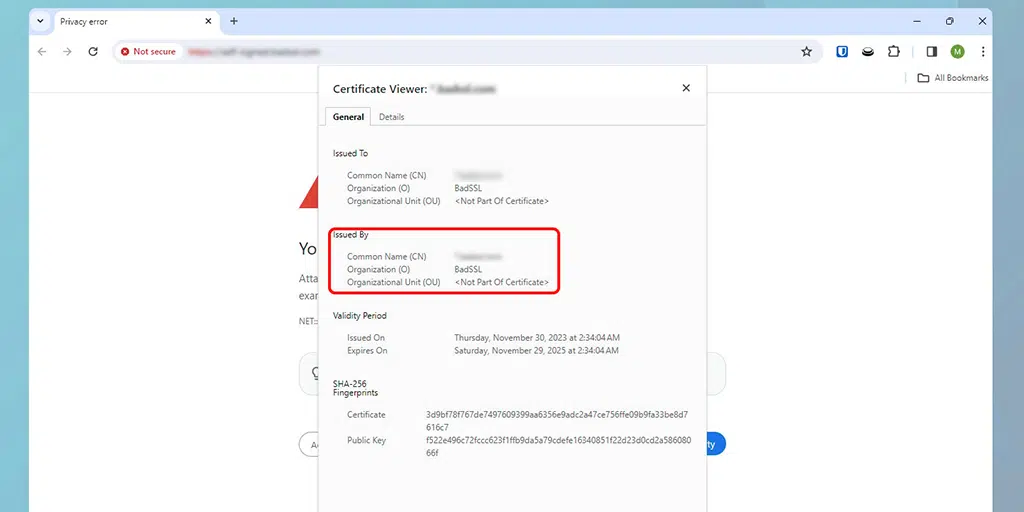 Checking Self Signed SSL certificate